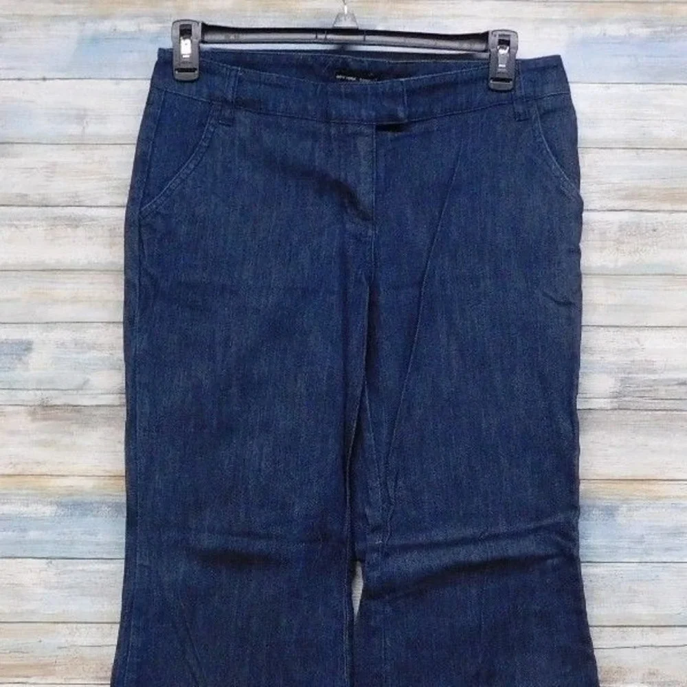 New York Company‎ Womens Dark Wash Flare Leg Denim Jeans Size 10 Vintage Boho